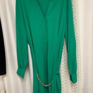 Chic Teal Long Sleeve Dress